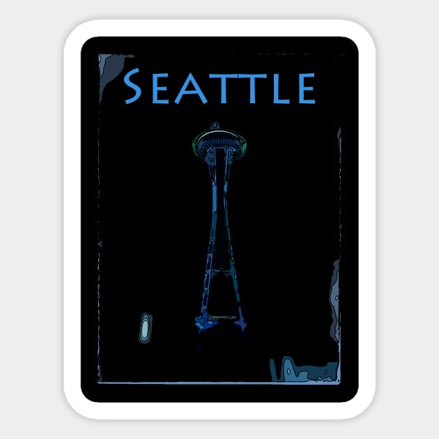 Seattle Space Needle Sticker by WelshDesigns